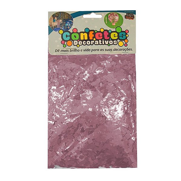 Confete Mini Picadinho 25g - Rosa Claro Dupla Face - Rizzo Embalagens