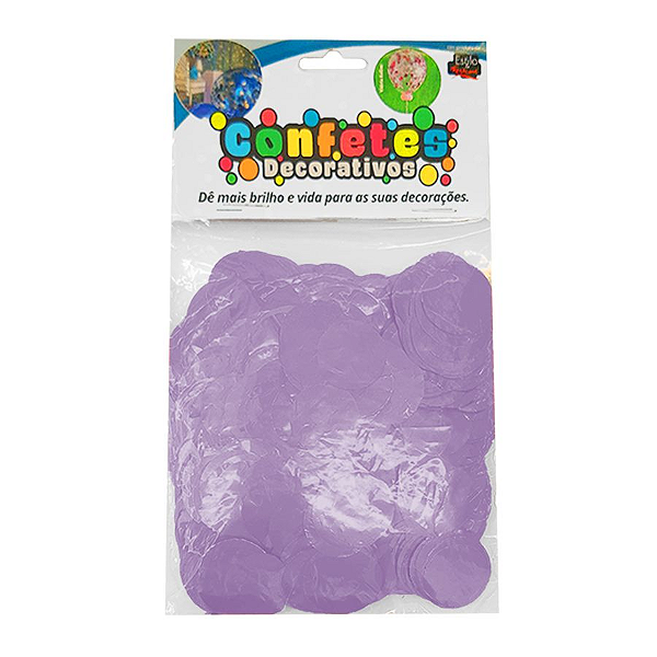 Confete Redondo 25g - Lilás Dupla Face - Rizzo Embalagens