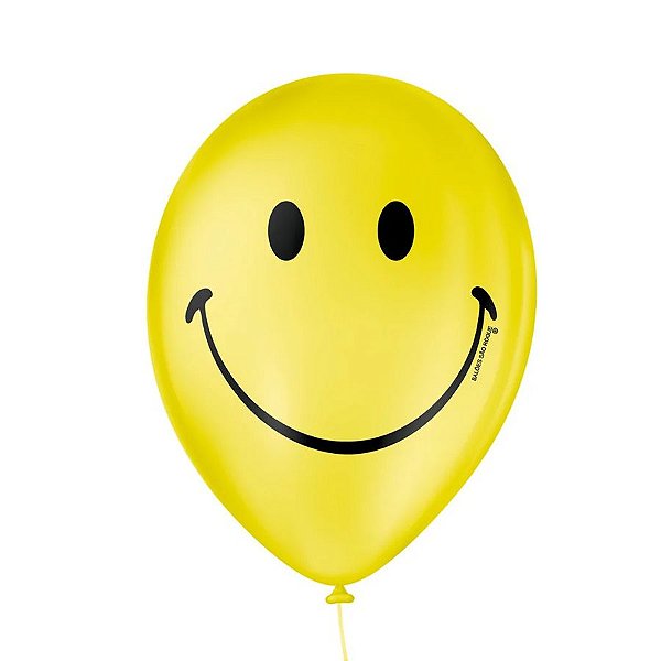 Balão de Festa Decorado Smile - Sortido 9" 23cm - 25 Unidades - São Roque - Rizzo Balões