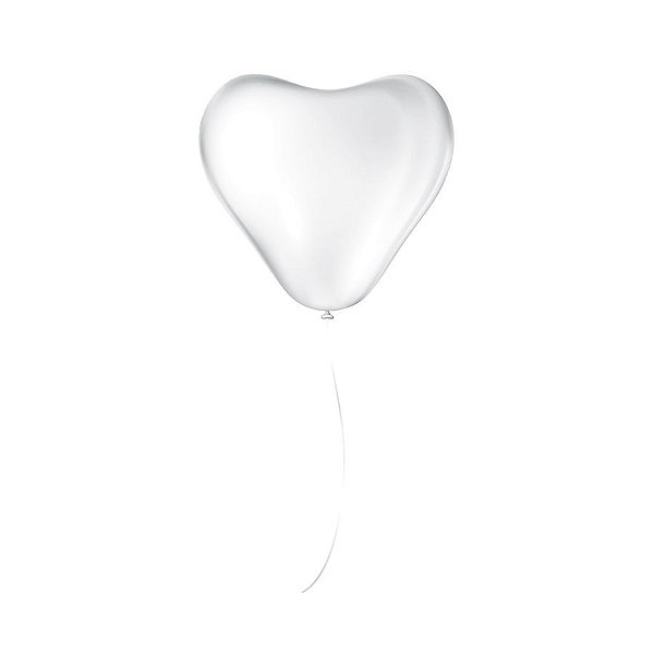 Balão de Festa Látex Coração - Transparente - São Roque - Rizzo Balões
