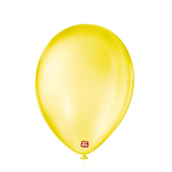 Balão de Festa Látex Cristal - Amarelo Canário - Balões São Roque - Rizzo