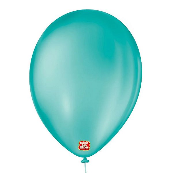 Balão de Festa Látex Liso - Azul Oceano - 50 Unidades - São Roque - Rizzo Balões