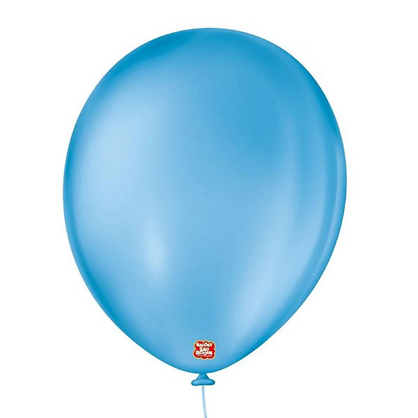 Balão de Festa Látex Liso - Azul Turquesa - 50 Unidades - São Roque - Rizzo Balões
