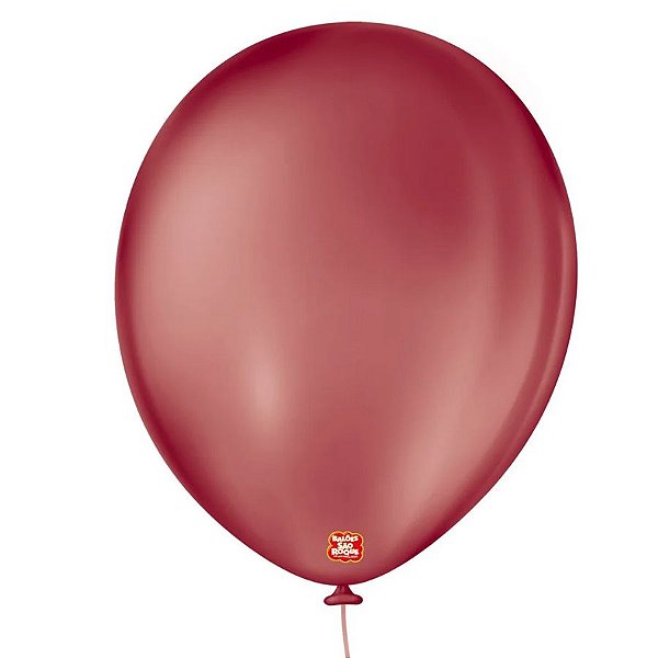 Balão de Festa Látex Liso - Bordô - 50 Unidades - São Roque - Rizzo Embalagens