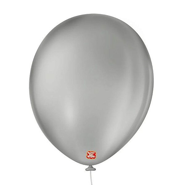 Balão de Festa Látex Liso - Cinza - 50 Unidades - São Roque - Rizzo Balões