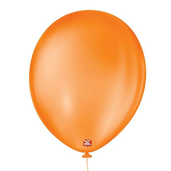 Balão de Festa Látex Liso - Laranja Mandarim - 50 Unidades - São Roque - Rizzo Embalagens