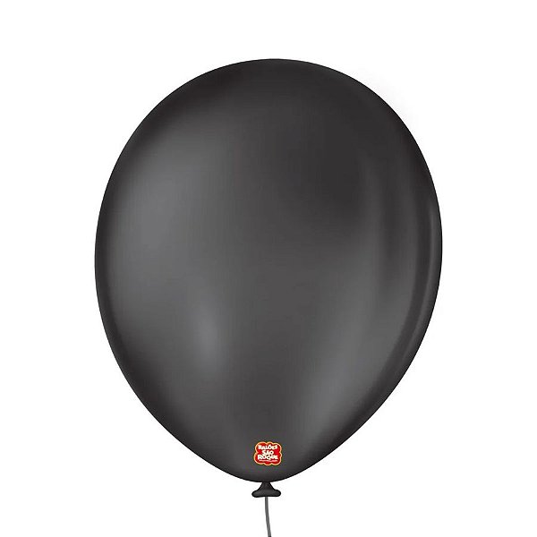 Balão de Festa Látex Liso - Preto Ébano - 50 Unidades - Balões São Roque