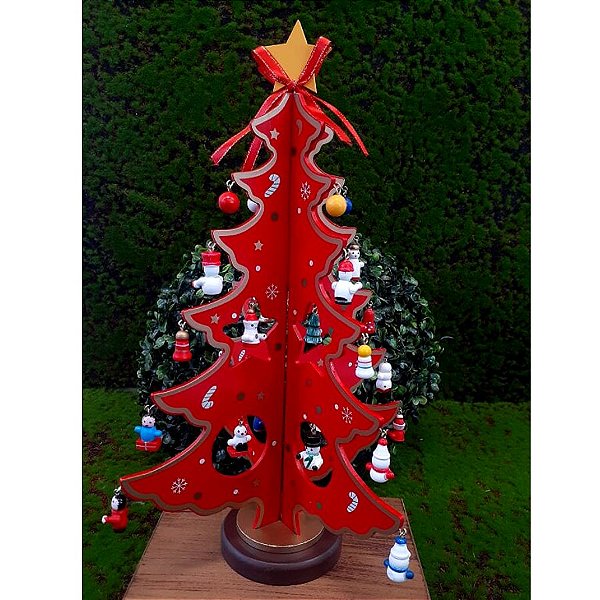 Árvore de Natal de madeira Grande - 29cm - 1 unidade - Global Master - Rizzo