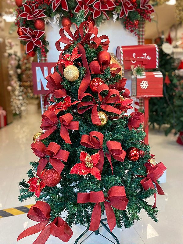 Kit Decoração Vermelho para Árvore de Natal 120cm - 01 unidade - Cromus  Natal - Rizzo Embalagens - Rizzo Embalagens