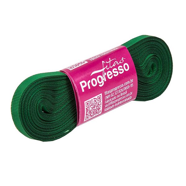 Fita Gorgurão Progresso 7mm nº1 - 10m Cor 217 Verde Bandeira - 01 unidade - Rizzo Embalagens