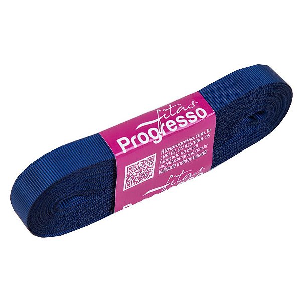 Fita Gorgurão Progresso 11mm nº2 - 10m Cor 215 Azul Marinho - 01 unidade - Rizzo Embalagens