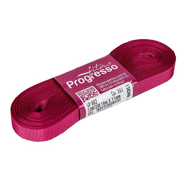 Fita Gorgurão Progresso 11mm nº2 - 10m Cor 303 Pink - 01 unidade - Rizzo Embalagens