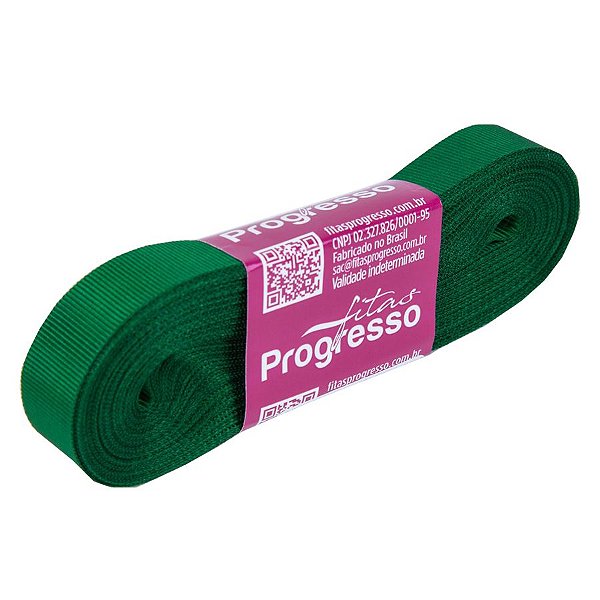 Fita Gorgurão Progresso 15mm nº3 - 10m Cor 217 Verde Bandeira - 01 unidade - Rizzo Embalagens