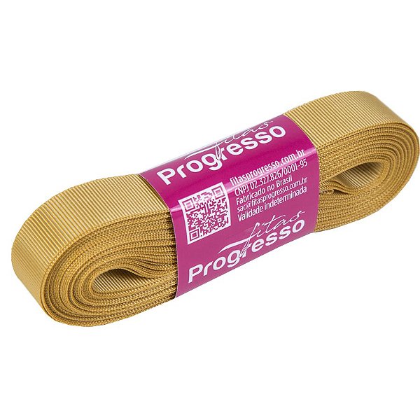 Fita Gorgurão Progresso 15mm nº3 - 10m Cor 228 Ouro - 01 unidade - Rizzo Embalagens