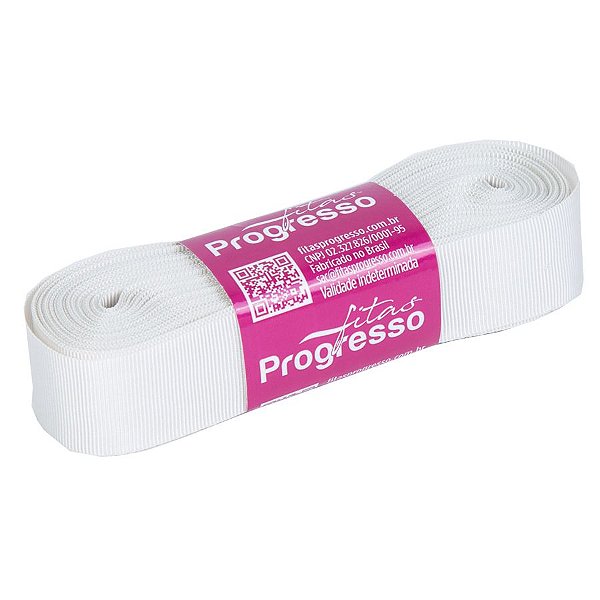 Fita Gorgurão Progresso 15mm nº3 - 10m Cor 690 Off White - 01 unidade - Rizzo Embalagens