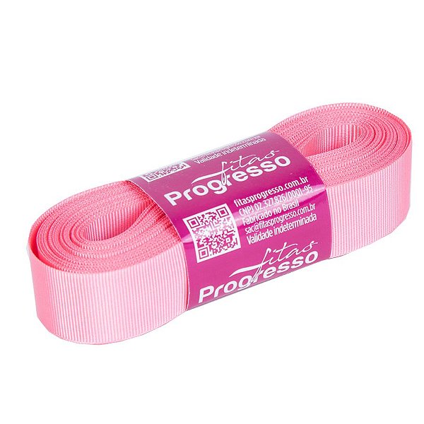 Fita Gorgurão Progresso 22mm nº5 - 10m Cor 009 Rosa Pétala - 01 unidade - Rizzo Embalagens