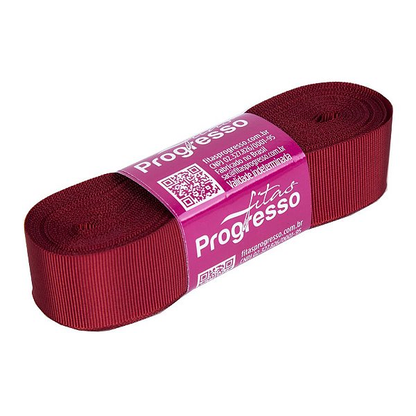 Fita Gorgurão Progresso 22mm nº5 - 10m Cor 389 Vinho - 01 unidade - Rizzo Embalagens