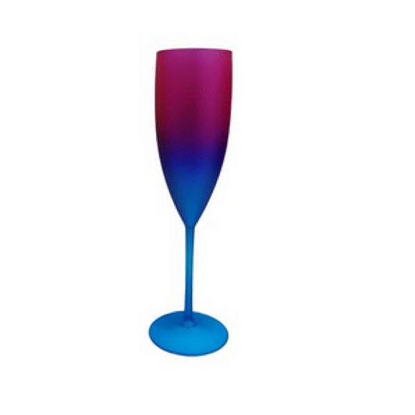 Taça Champanhe Degrade Azul/Pink Neon - 01 Unidade - Rizzo Festas