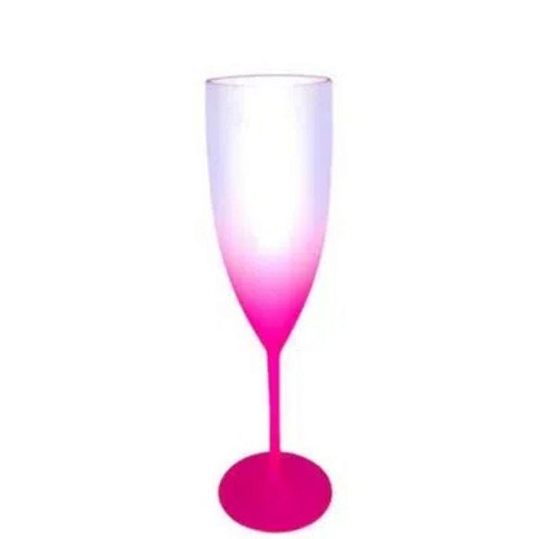 Taça Champanhe Degrade Pink Fluor - 01 Unidade - Rizzo Festas