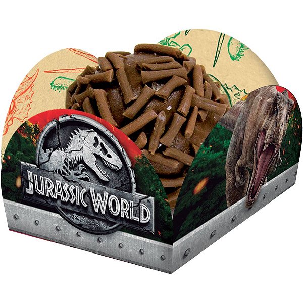 Porta Forminha para Doces Festa Jurassic World - 40 unidades - Festcolor - Rizzo Festas