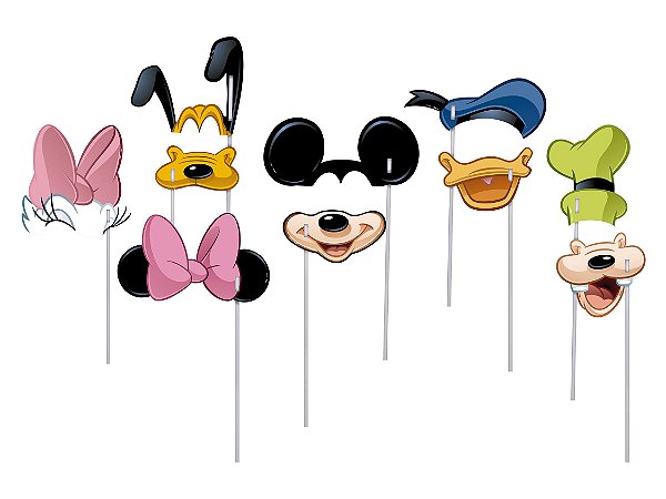 Máscara com Vareta Festa Mickey Mouse  - 15 unidades - Regina - Rizzo Festas