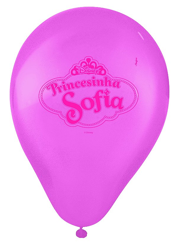 Balão Festa Princesinha Sofia 9" - 25 unidades - Regina - Rizzo Festas