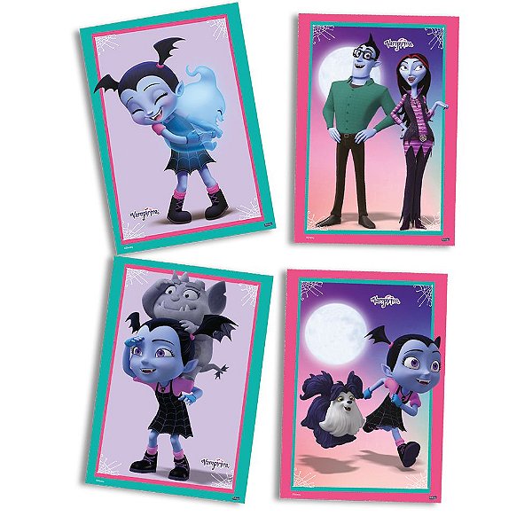 Quadro Decorativo Festa Festa Vampirina - 04 unidades - Festcolor - Rizzo Festas