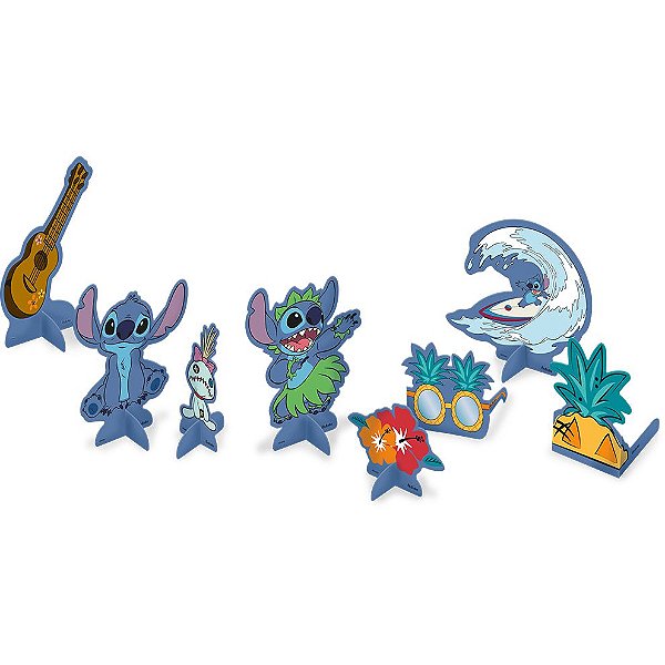 Decoração de Mesa Festa Stitch - 8 unidades - Festcolor - Rizzo Festas