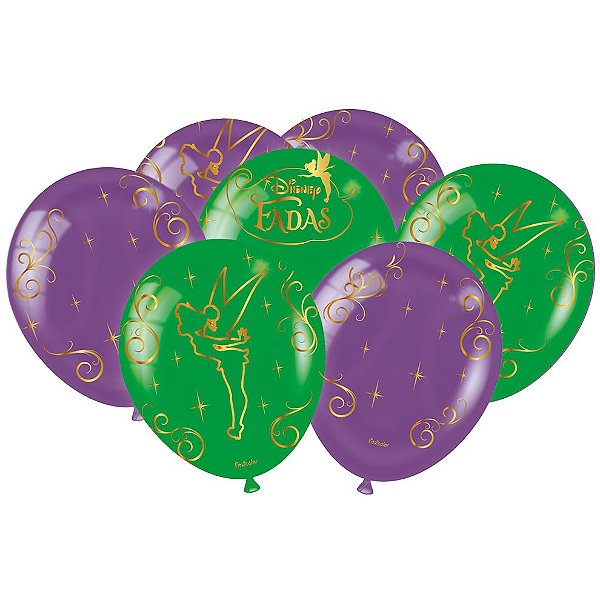 Balão Festa Fadas Disney - 25 unidades - Festcolor - Rizzo Festas