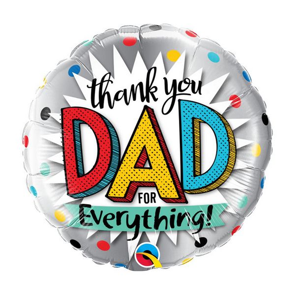 Balão de Festa Bubble 18" - Thank You Dad For Everything- 01 Unidade - Qualatex - Rizzo Balões