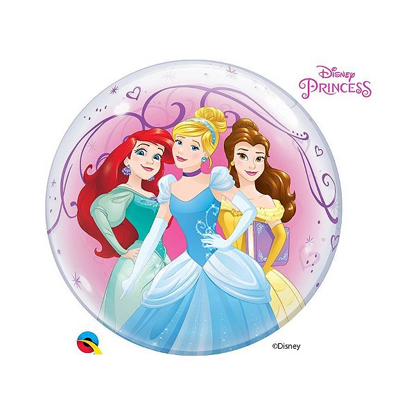 Balão de Festa Bubble 22" 56cm - Princesas da Disney - 01 Unidade - Qualatex Disney - Rizzo Balões
