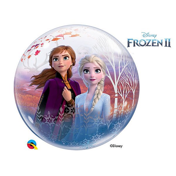 Balão de Festa Bubble 22" 56cm - Frozen II - 01 Unidade - Qualatex Disney - Rizzo Embalagens