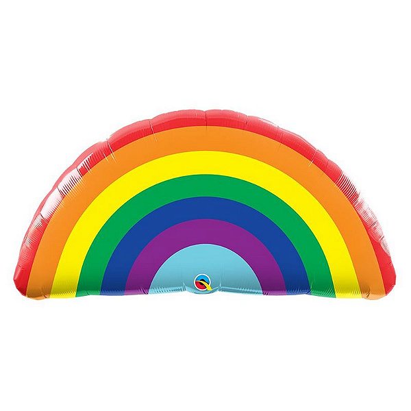 Balão de Festa Microfoil 36" 90cm - Arco-íris Brilhantes - 01 Unidade - Qualatex - Rizzo Embalagens