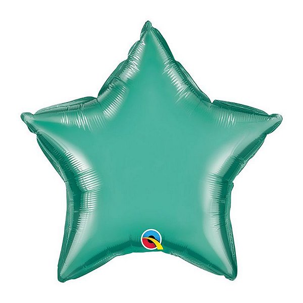 Balão de Festa Microfoil 20" 51cm - Estrela Chrome Verde - 01 Unidade - Qualatex - Rizzo Embalagens