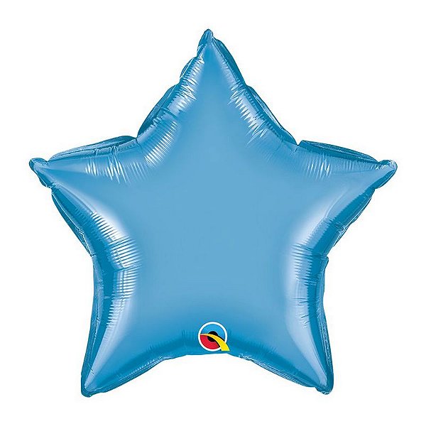 Balão de Festa Microfoil 20" 51cm - Estrela Chrome Azul - 01 Unidade - Qualatex - Rizzo Embalagens