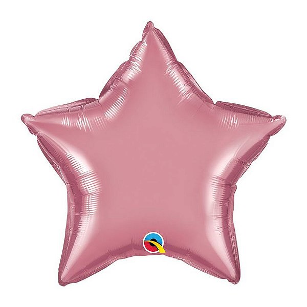 Balão de Festa Microfoil 20" 51cm - Estrela Chrome Malva - 01 Unidade - Qualatex - Rizzo Embalagens