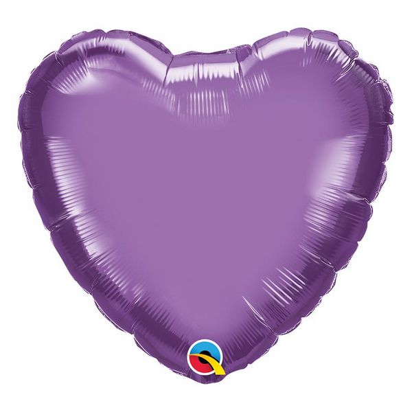 Balão de Festa Microfoil 18" 45cm - Coração Chrome Roxo - 01 Unidade - Qualatex - Rizzo Embalagens
