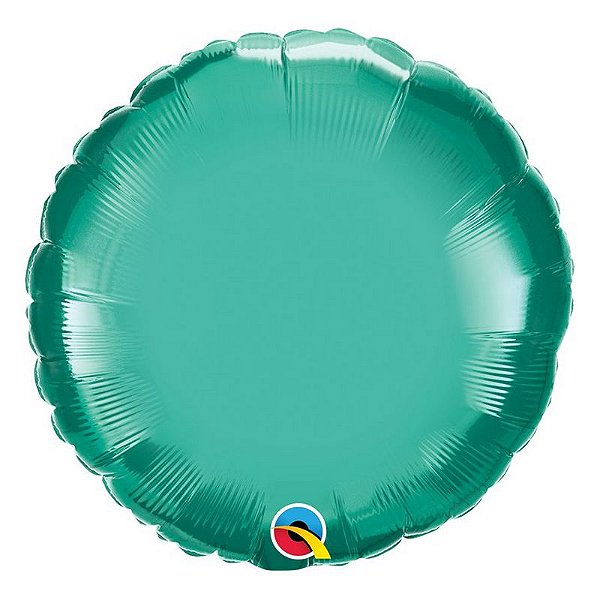 Balão de Festa Microfoil 18" 45cm - Redondo Chrome Verde - 01 Unidade - Qualatex - Rizzo Embalagens