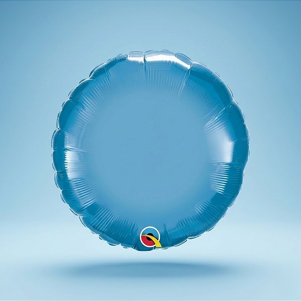 Balão de Festa Microfoil 18" 45cm - Redondo Chrome Azul - 01 Unidade - Qualatex - Rizzo Embalagens