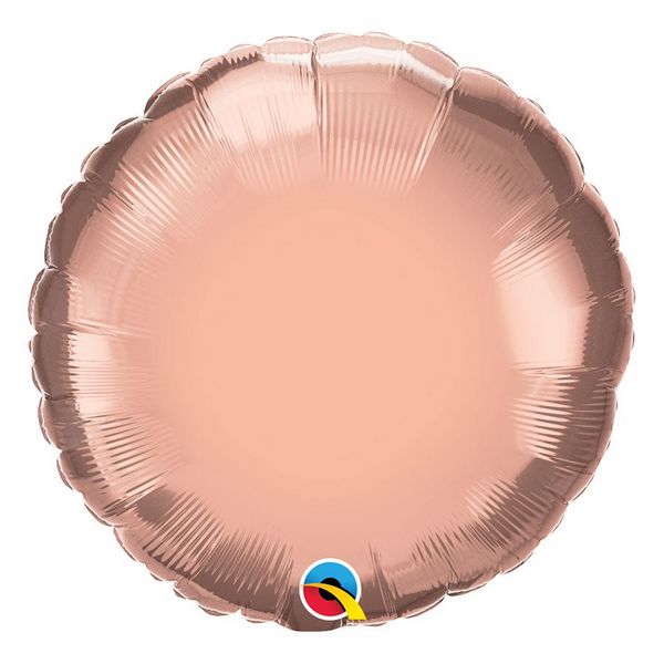 Balão de Festa Microfoil 18" 45cm - Redondo Rose Gold Metalizado - 01 Unidade - Qualatex - Rizzo Embalagens