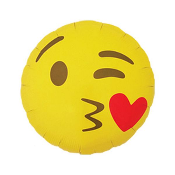 Balão de Festa Microfoil 18" 45cm - Emoji Beijoca - 01 Unidade - Qualatex - Rizzo Embalagens