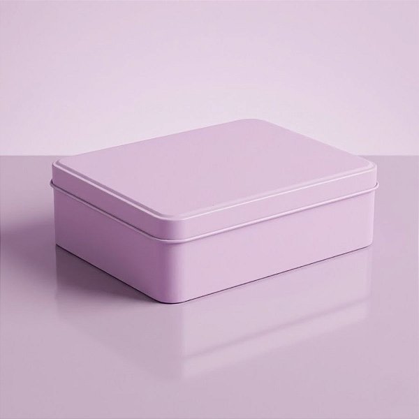Lata Retangular para Lembrancinha Rosa - 12x9x4cm - 06 unidades - Artegift - Rizzo Embalagens