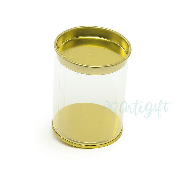 Tubo Lata Ouro - 8,5x6,3cm - 06 unidades - Artegift - Rizzo Embalagens