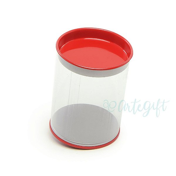 Tubo Lata Vermelho - 8,5 x 6,3cm - 6un - Artegift - Rizzo Embalagens