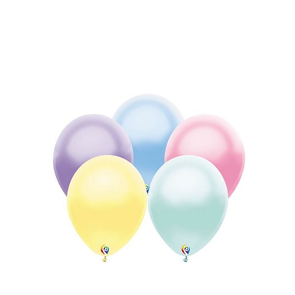 Balão de Festa Látex - Sortido Pastel Cintilante - Sensacional - Rizzo Embalagens