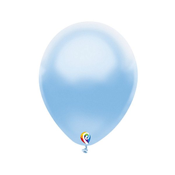 Balão de Festa Látex - Azul Bebê Cintilante - Sensacional - Rizzo Embalagens