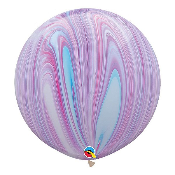 Balão de Festa Látex Liso Superagate 30" 76cm - Fashion - 01 Unidade - Qualatex - Rizzo Embalagens