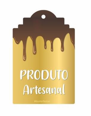 Tag Decorativa Produto Artesanal Marrom- Duster Festas - Rizzo
