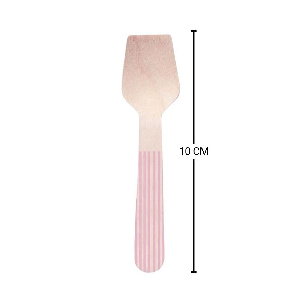 Mini Colher de Madeira Decorada Rosa 8 un. Cromus Rizzo Embalagens