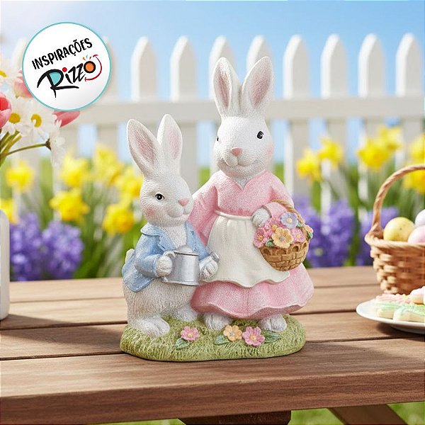 Casal de Coelhos Páscoa Tam G - 1 unidade - Cromus Páscoa - Rizzo Embalagens